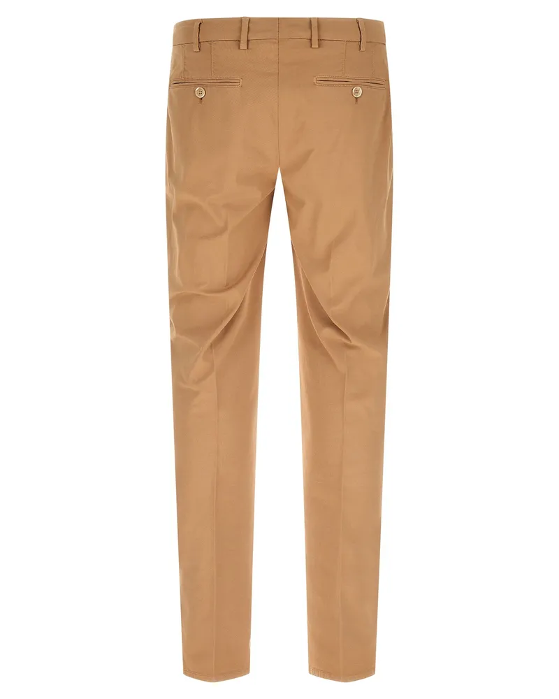 Brunello Cucinelli Pima Cotton Gabardine Trousers — Camel Camel