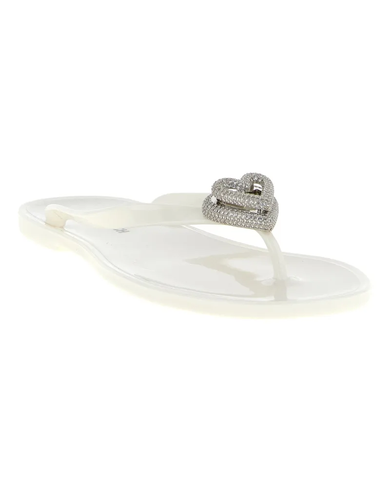 Mach & Mach Double Heart Sandals — White White