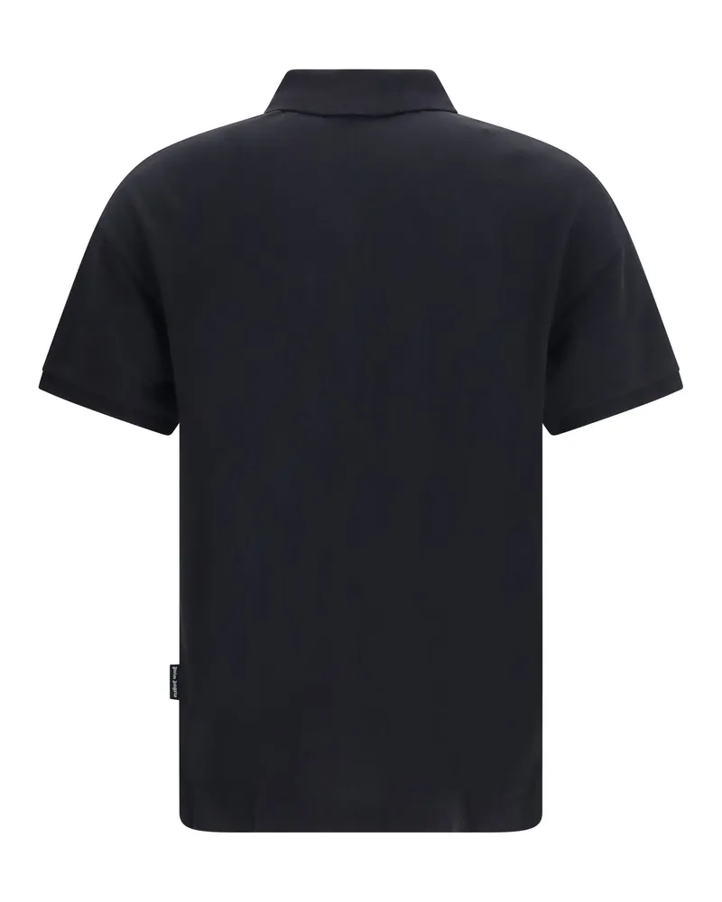 Palm Angels Embroidered Logo Cotton Polo — Black Black