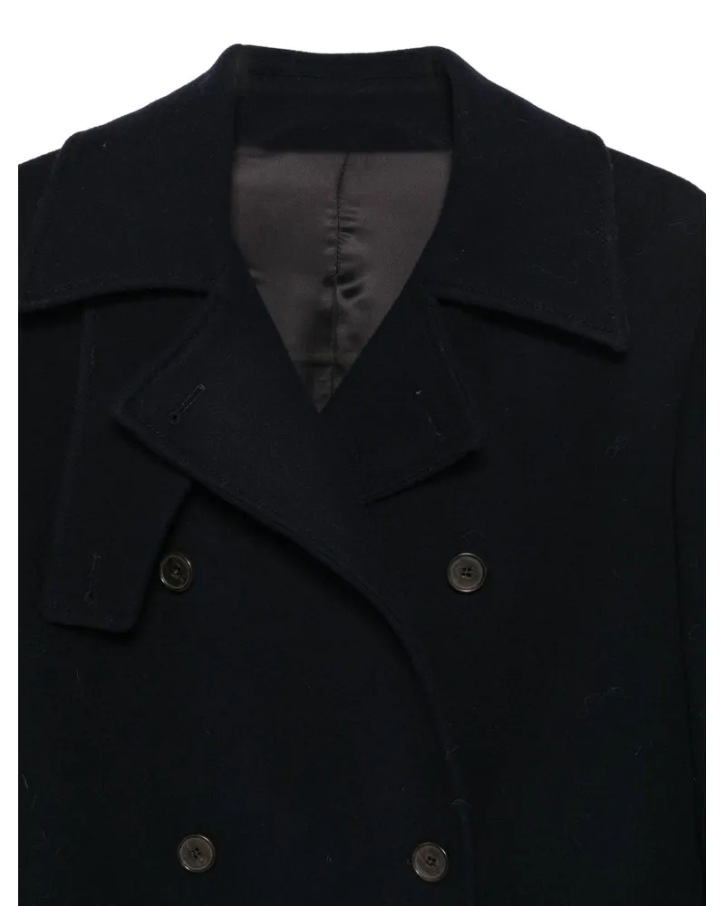Paul Smith Double-Breasted Wool Coat — Navy Navy