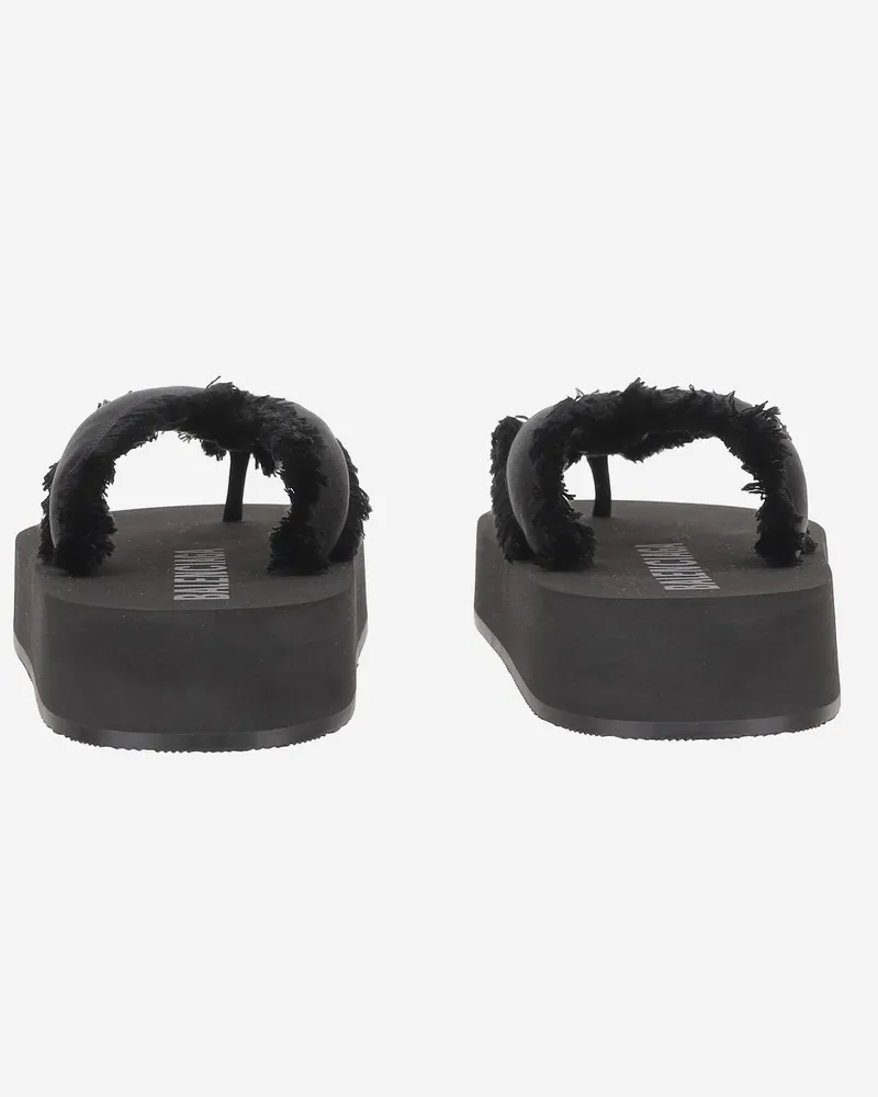 Balenciaga Women's Sandals Jet Lag Brushed Satin Black Slippers Flat Shoes Black