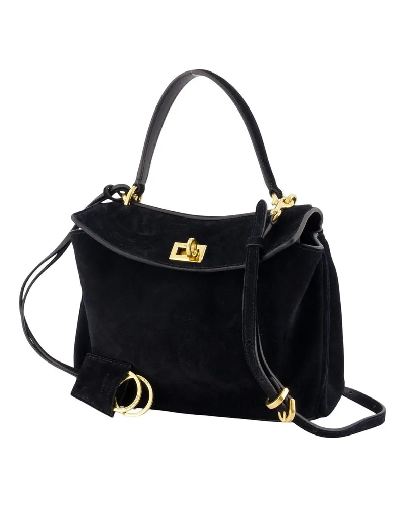 Balenciaga Women's Rodeo Top Handle Shoulder Bag -  Leather Black Calfskin Shoulder-Hobo-Bags Black