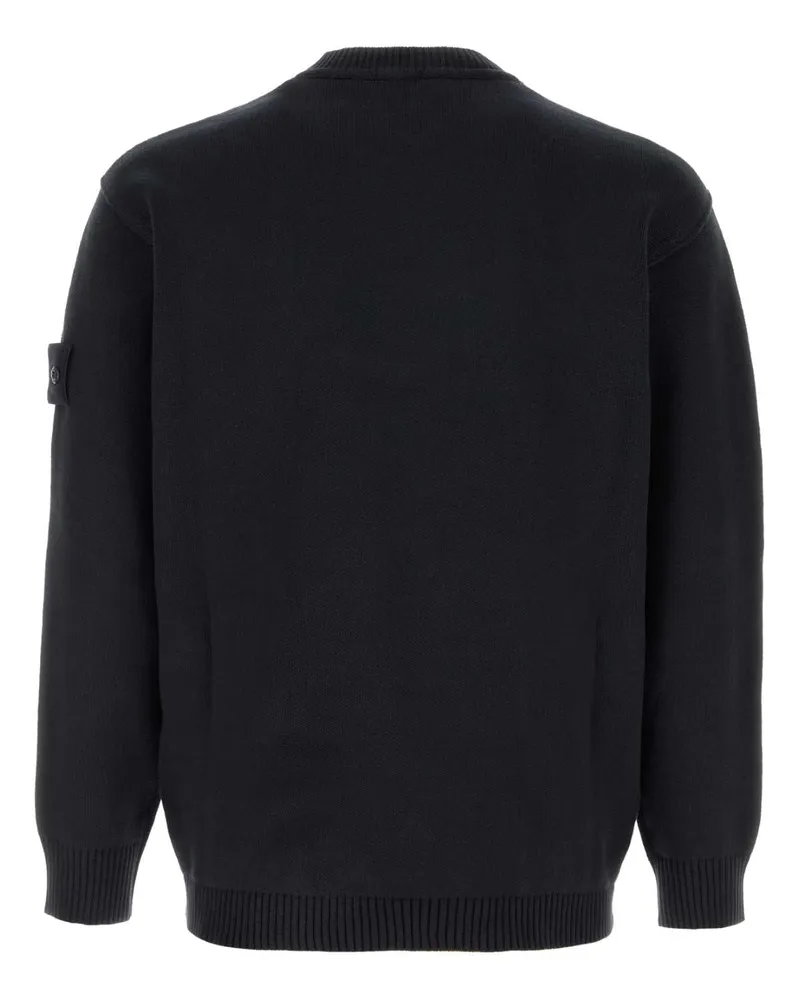 Stone Island Cotton-Elastane Crew Neck Sweater — Black Black