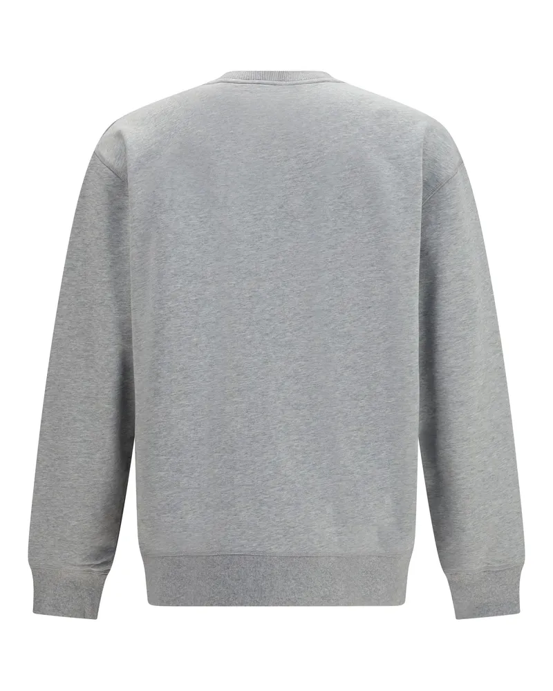 Balmain Men's Embroidered Logo Crewneck Sweatshirt Gris Chiné-Gris Chiné Cotton; Elastane Sweatshirts Chiné/gris Sweater Gray