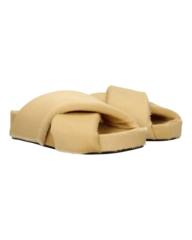 Jil Sander Women's Beige Horsehair Slippers Beige