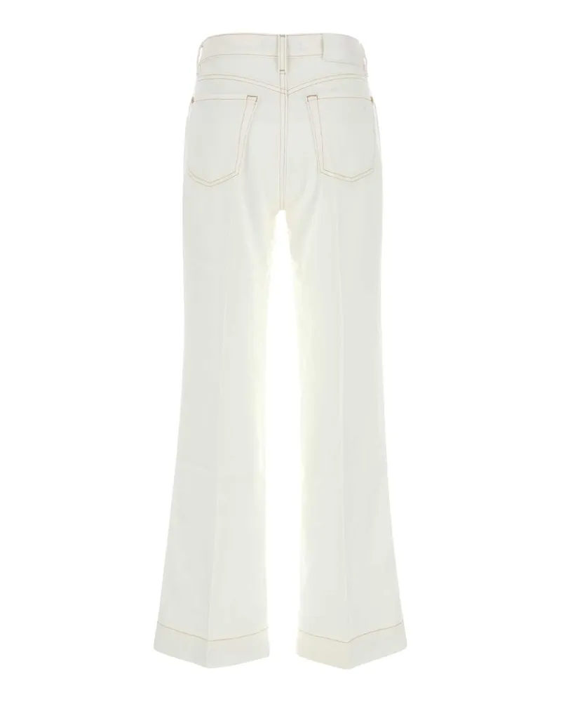 7 for all mankind Women's White Lyocell Modern Dojo Pant Exterior: Pantaloni Trousers White
