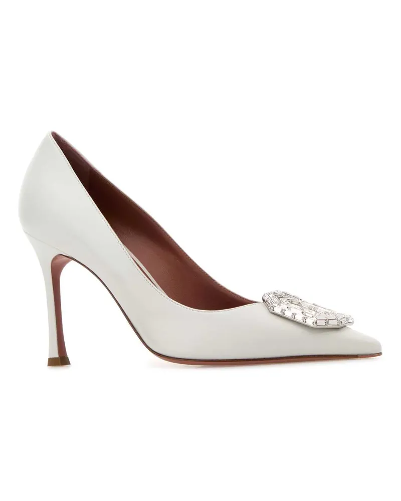 Amina Muaddi Women's Camelia Pump White Leather White