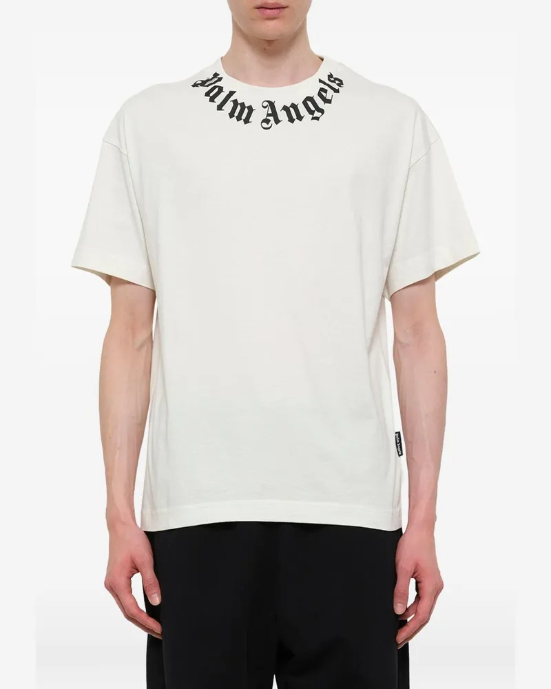 Palm Angels Logo-Print Cotton T-Shirt — Off-white Off-white
