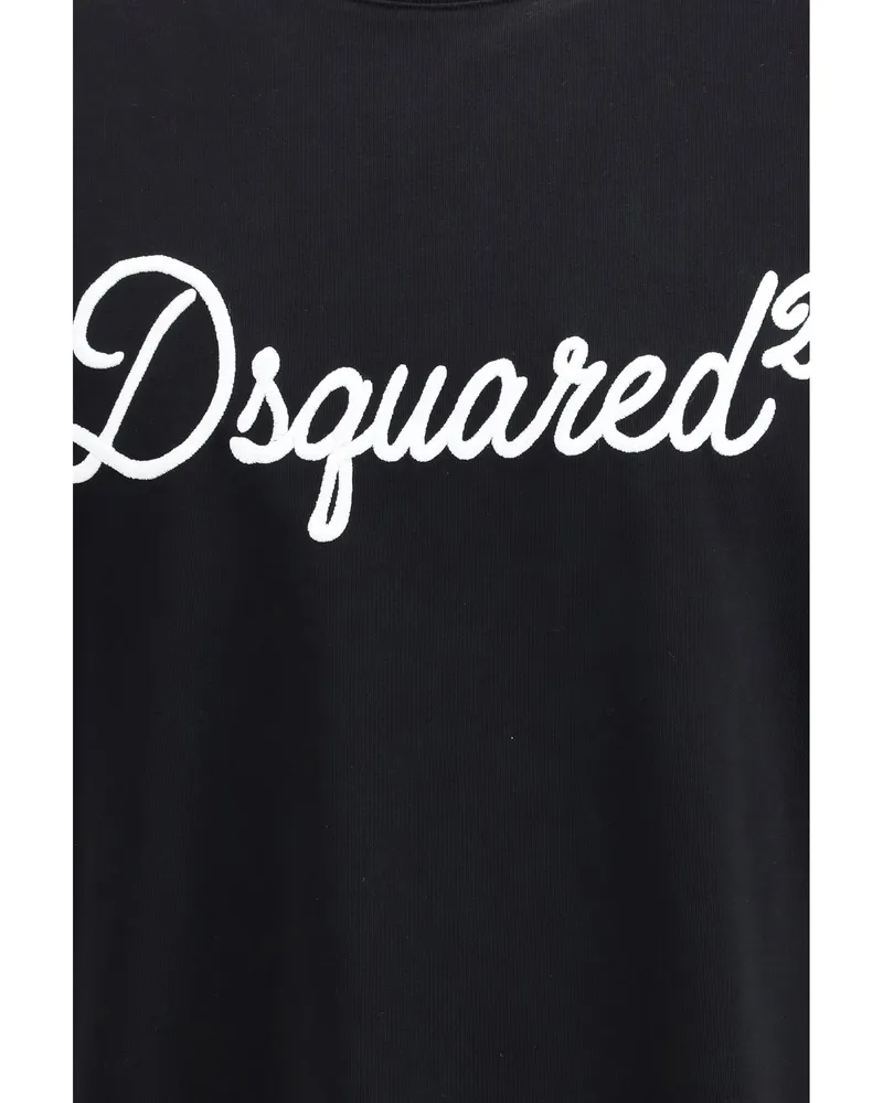 Dsquared2 Men's T-Shirt With Logo Black Cotton T-Shirts And Polos Black
