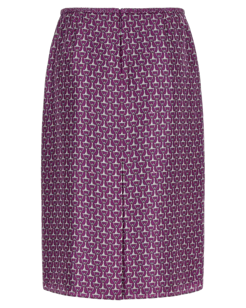 Gucci Women's Purple Silk Midi Skirt Purple