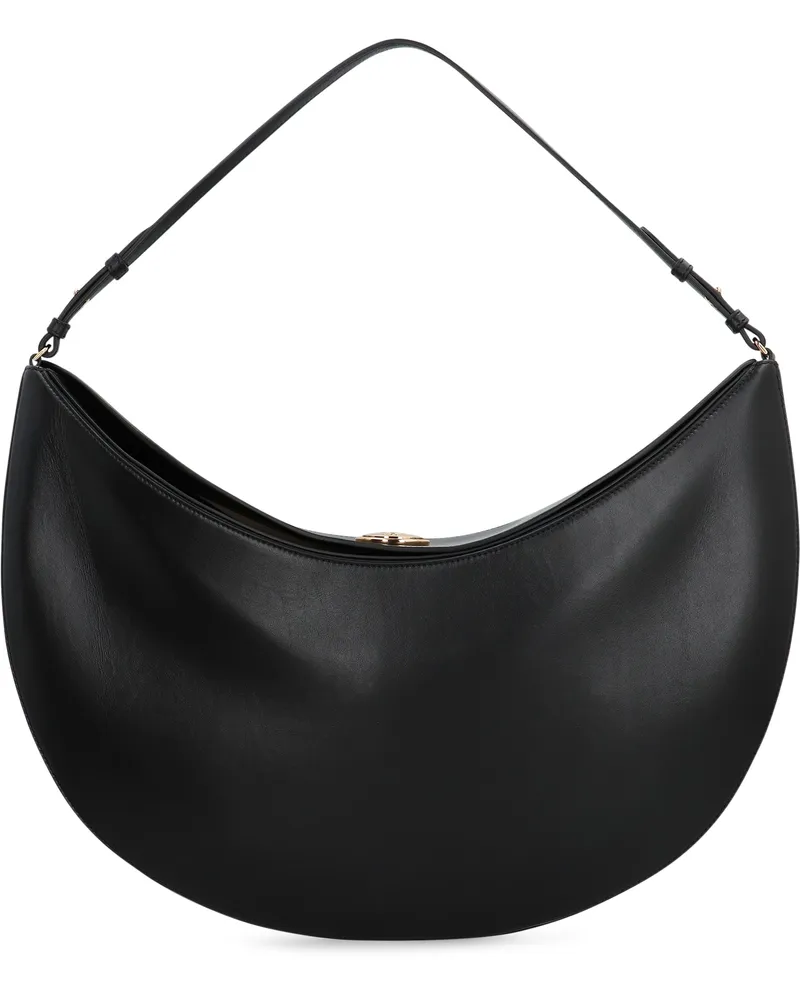 Jacquemus Women's Hobo Bag Ovalo Black Leather Calf Shoulder Black