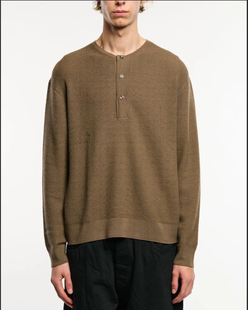 Studio Nicholson Men Henley Jumper Brown Trousers Brown