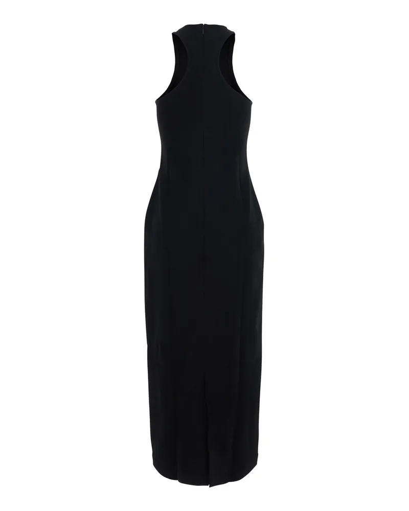 Totême Wool-Blend V-Neck Dress — Black Black