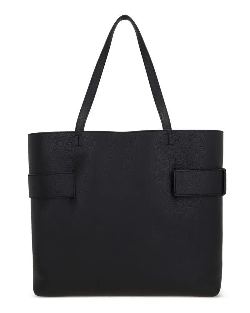 Alexander McQueen T-Bar Leather Tote Bag — black Black