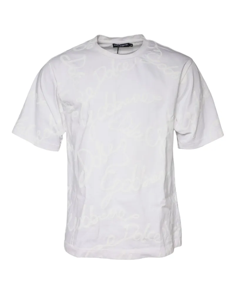 Dolce & Gabbana Logo Print Cotton T-Shirt — White White