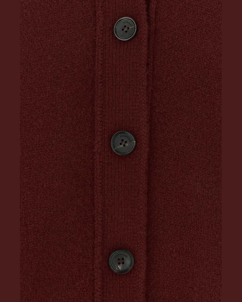 Ferragamo Scollo Cardigan — Burgundy Burgundy