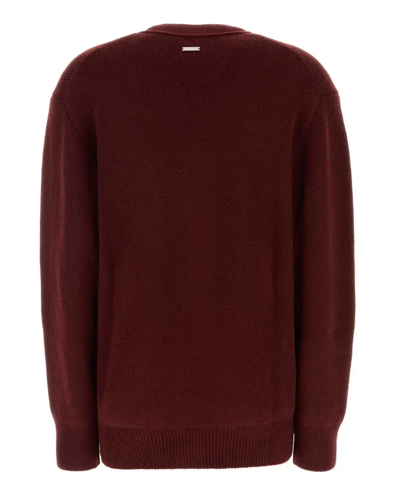 Ferragamo Women's Burgundy Cashmere Blend Cardigan Bordeaux Maglieria Sweater Burgundy