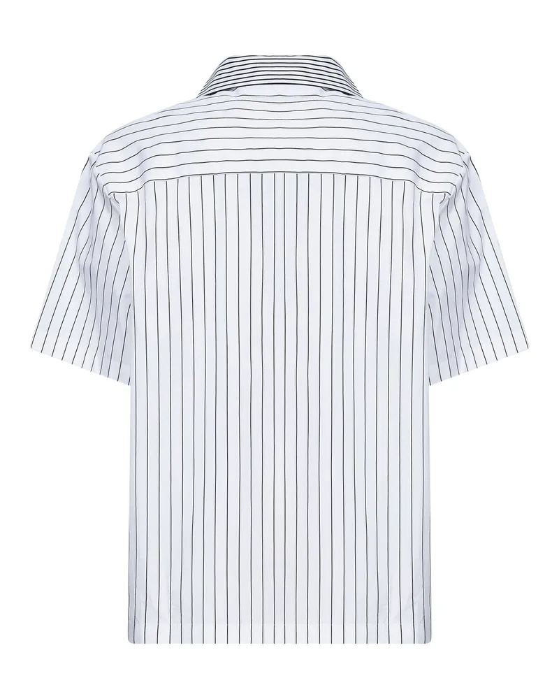 Jil Sander Men's Striped Cotton Short-Sleeved Shirt Multicolor