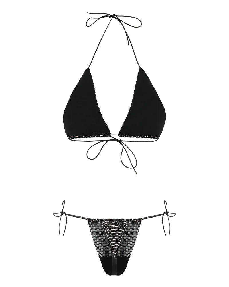 SANTA Brands Women Two-Piece Swimsuit Orchid Black Other Fibers Bikinis Black