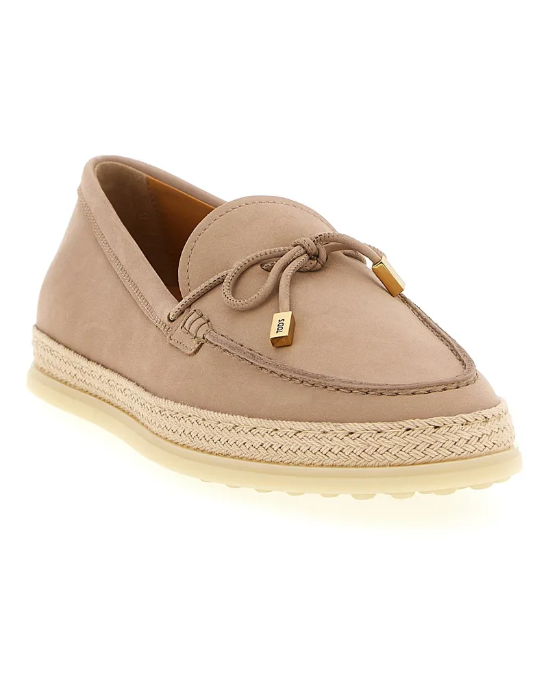TOD'S Gomma Rafia 92K Loafer — Beige Beige