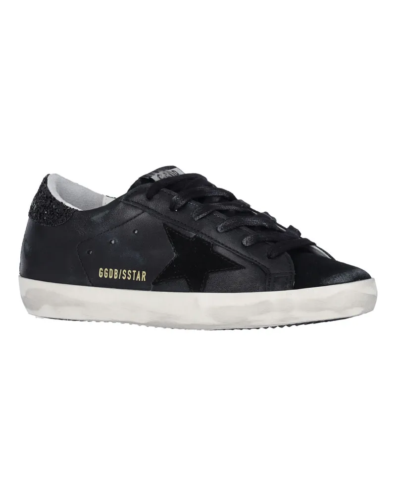 Golden Goose Women's Mixed-Leather Low-Top Sneaker Black Ovine Cow Black