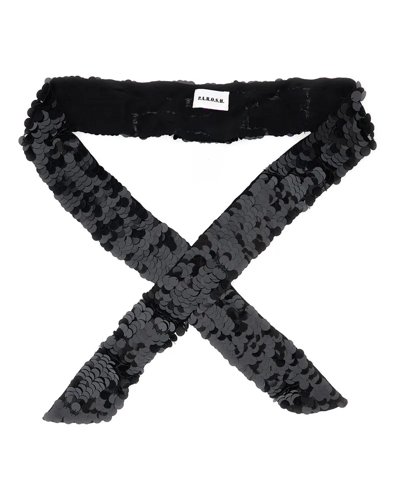 P.A.R.O.S.H. Women's Gloves Paillettes Black Polyamide Scarf Scarfs Black