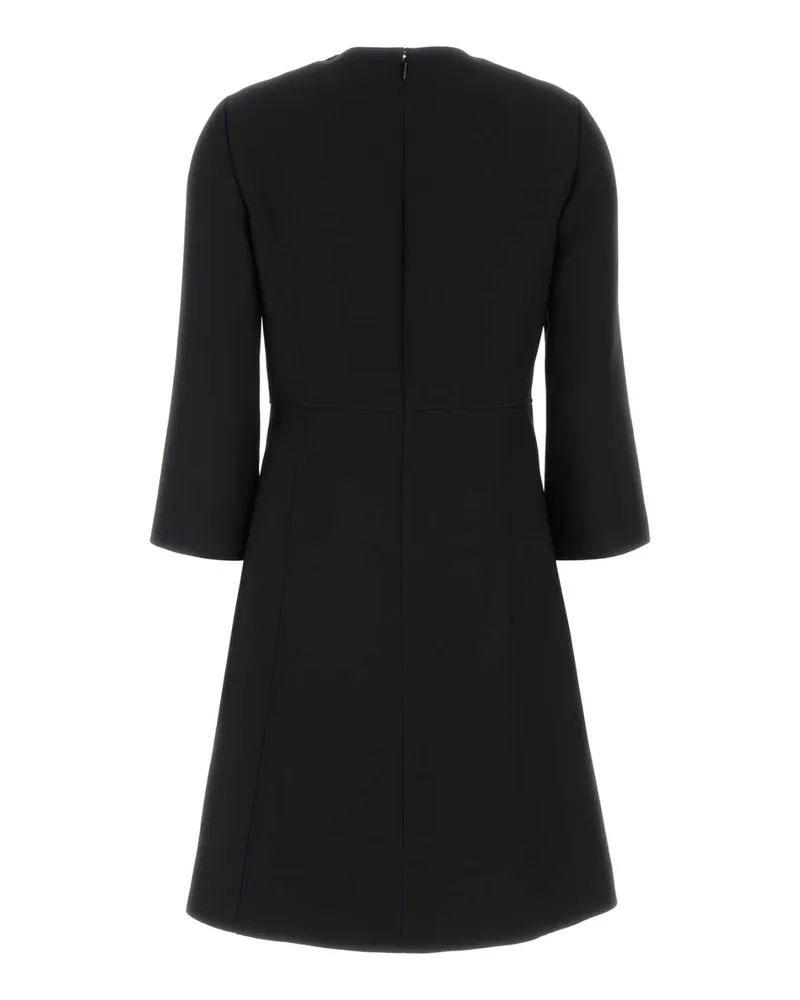 Valentino Garavani Women's Black Crepe Couture Dress Nero Virgin Wool Silk Abiti Black