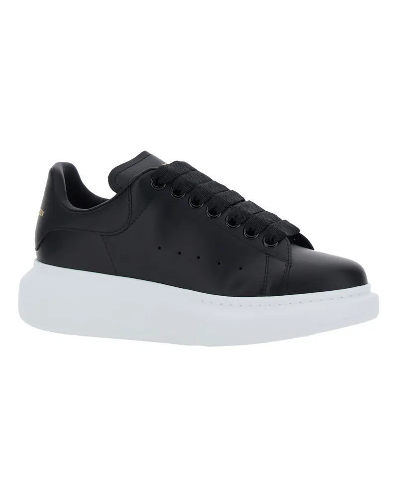 Alexander McQueen Women's Sneakers Black Leather Calf Trainers Black