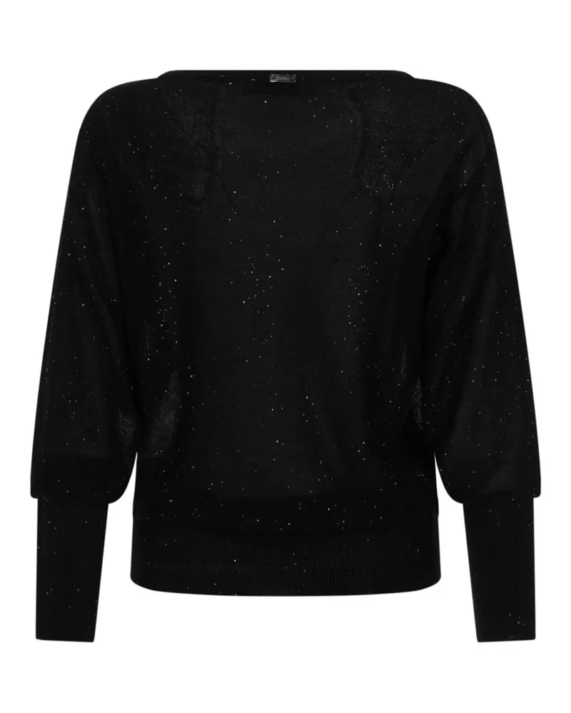 Herno Sequined Viscose Blend Sweater — Black Black
