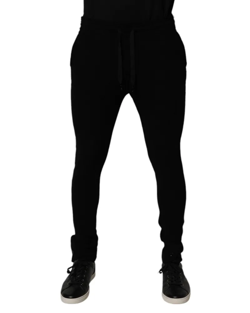 Dolce & Gabbana Black Cashmere Jogger Men Sweatpants Pants Black