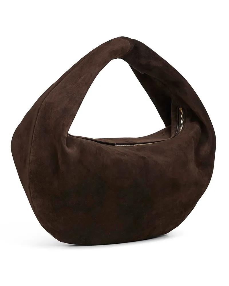 KHAITE Women's Dark Brown Medium Olivia Hobo Shoulder Bag Furs & Skins->calfskin Handbags Hand Brown