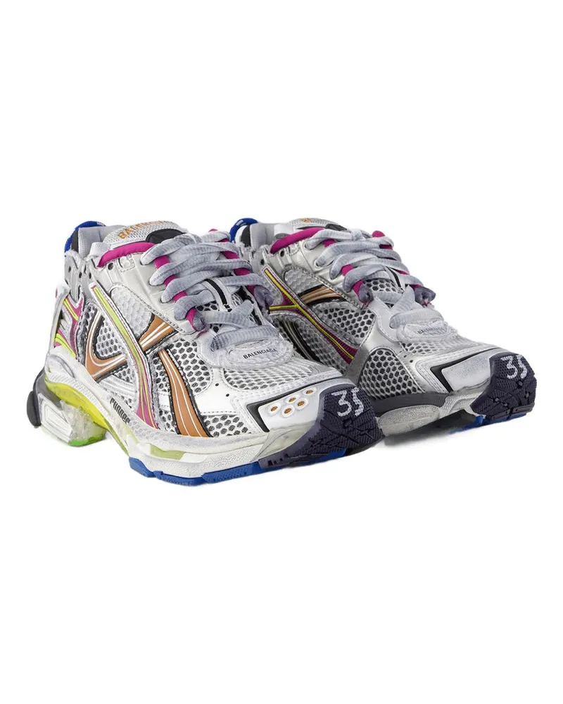 Balenciaga Mesh and Plastic Runner Sneakers — White White
