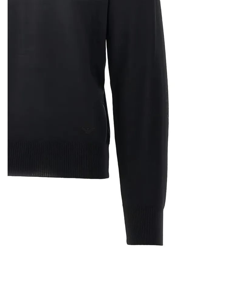 Emporio Armani Virgin Wool Turtleneck Sweater — Black Black