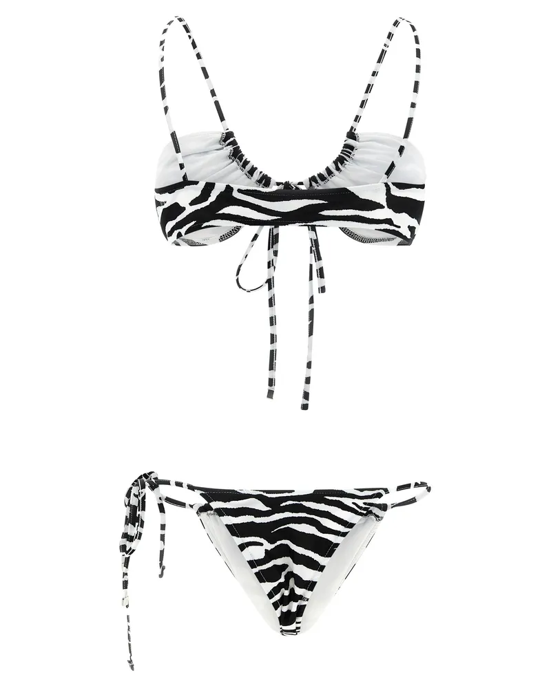 ATTICO Women's Bicolor Polyester Bikini Clothing White