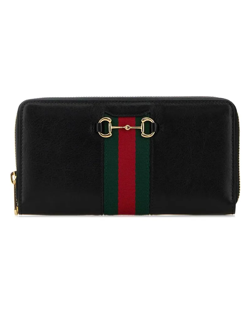 Gucci Horsebit-Trimmed Calf Skin Wallet — Black Black