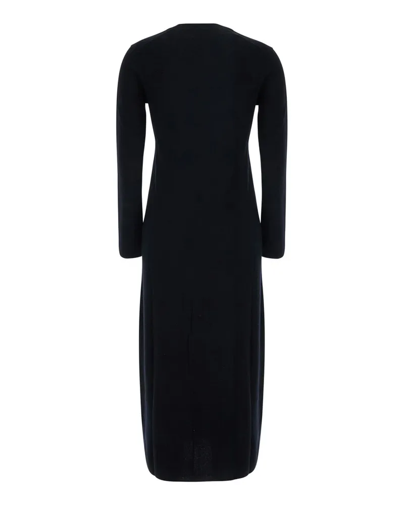Semicouture Women's Long Dress Brenda Knit Black Wool-Cashmere Black