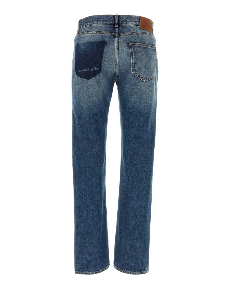 Alexander McQueen Men's Denim Jeans Bluewashed Exterior: Cotton Blue
