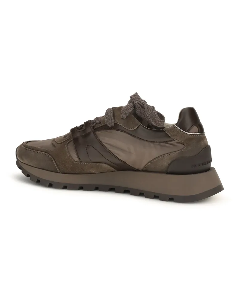 Brunello Cucinelli Women's Suede Sneakers Torba Trainers Gray