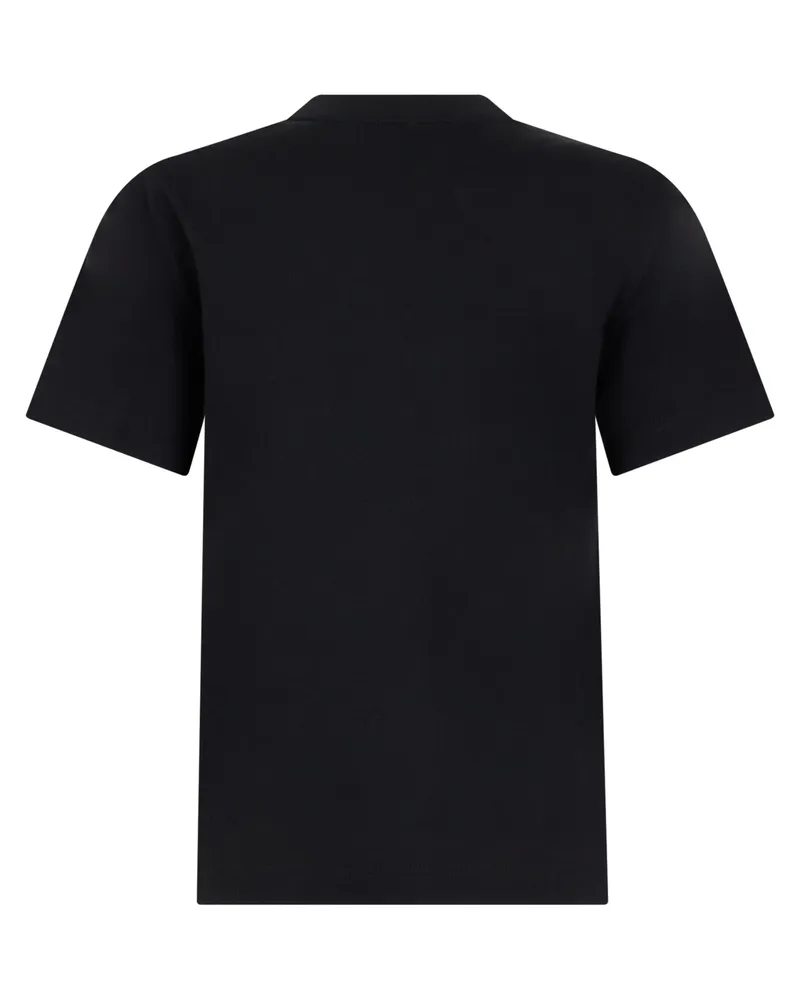 Burberry Women's T-Shirt With Tartan Detail, Black Cotton T-Shirts & Jerseys Black
