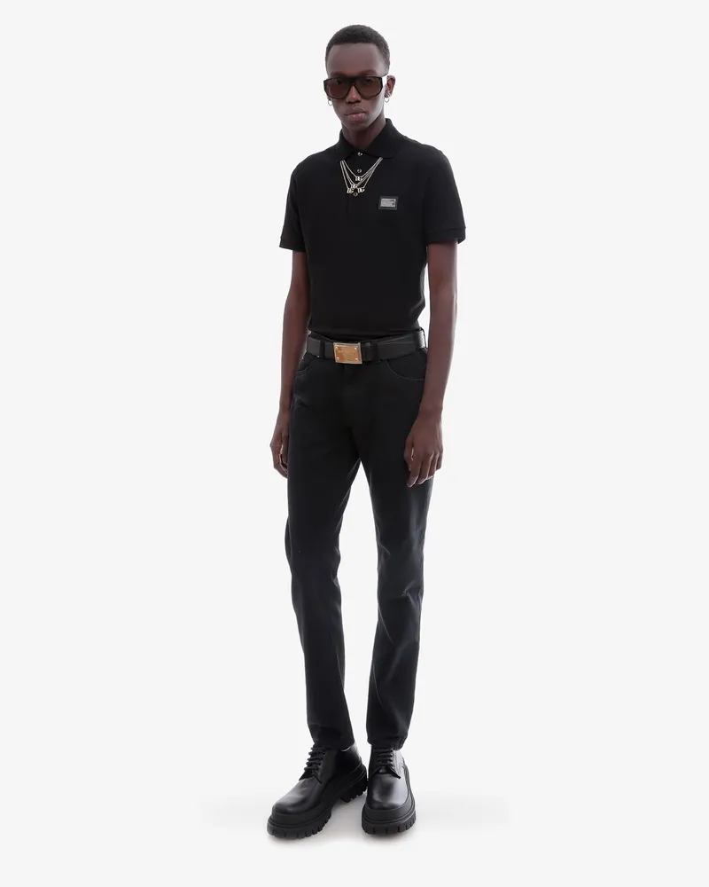 Dolce & Gabbana Men's T-Shirt Cotton Black Polo Shirts T-shirts And Polos Black