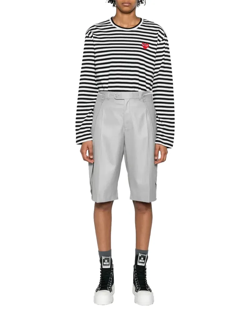 Comme des Garçons Striped Cotton Jersey T-Shirt — Black Black