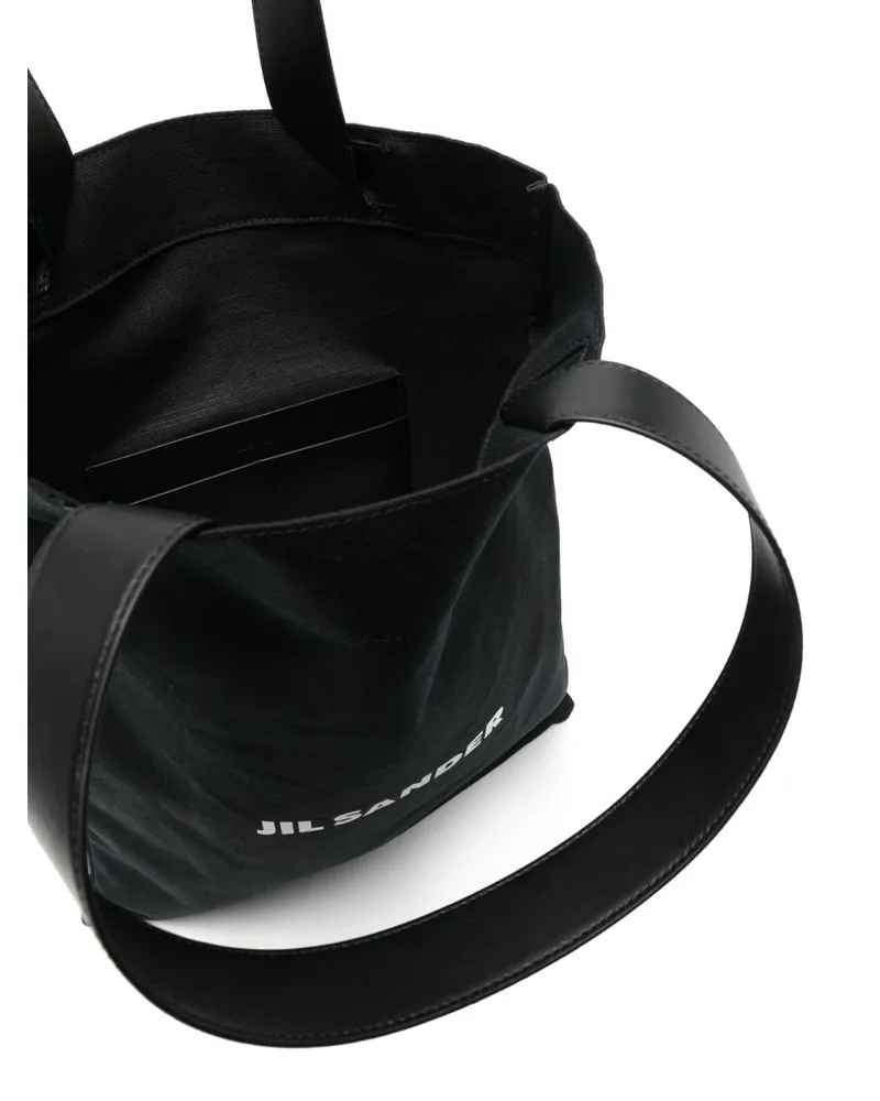 Jil Sander Logo-Print Tote Bag — Black Black