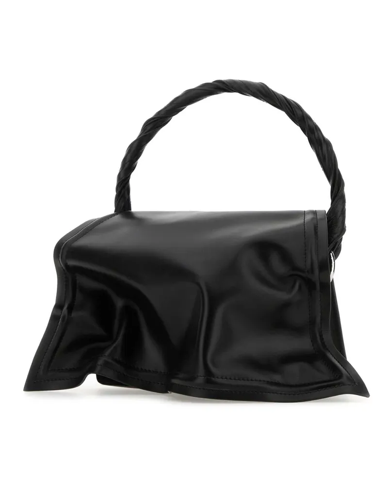 Y/PROJECT Sculptural Leather Top Handle Bag — Black Black