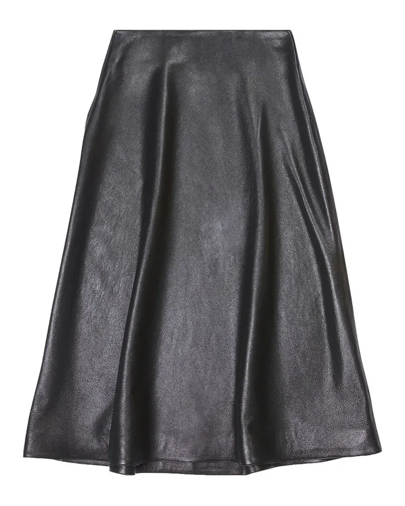 Balenciaga Leather A-Line Skirt — Black Black