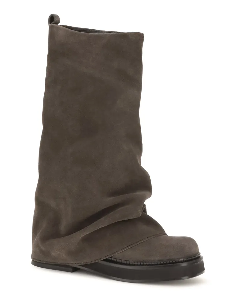 ATTICO Women's Robin Boots 624 Calf Leather Bos Taurus Gray