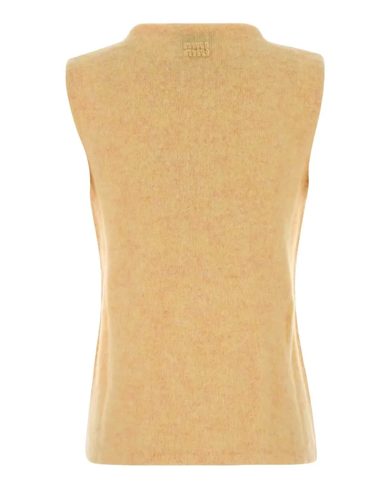 Miu Miu Virgin Wool Tank Top — Beige Beige