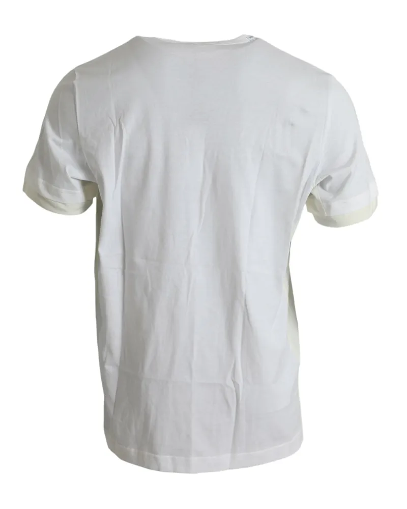 Dolce & Gabbana Men's White Cotton Pocket Short Sleeves T-Shirt White