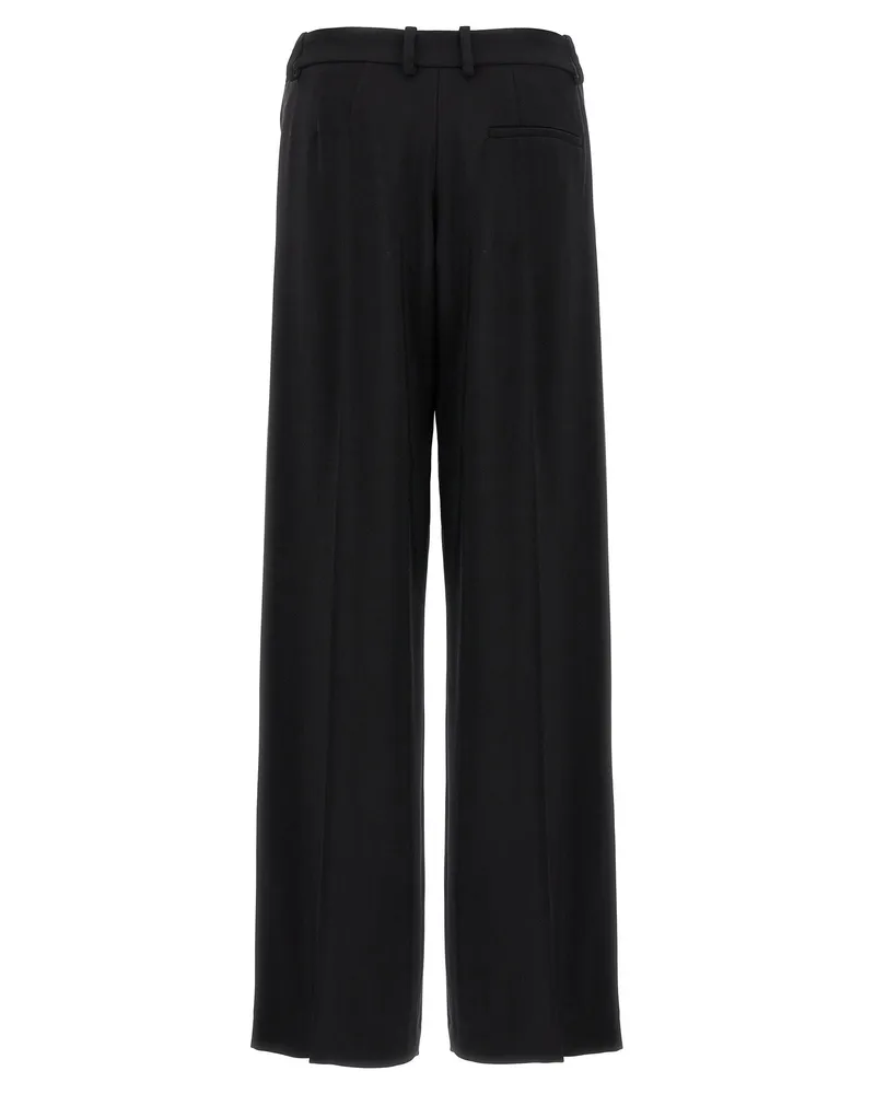 Thierry Mugler Cut-Out Wool Blend Trousers — Black Black