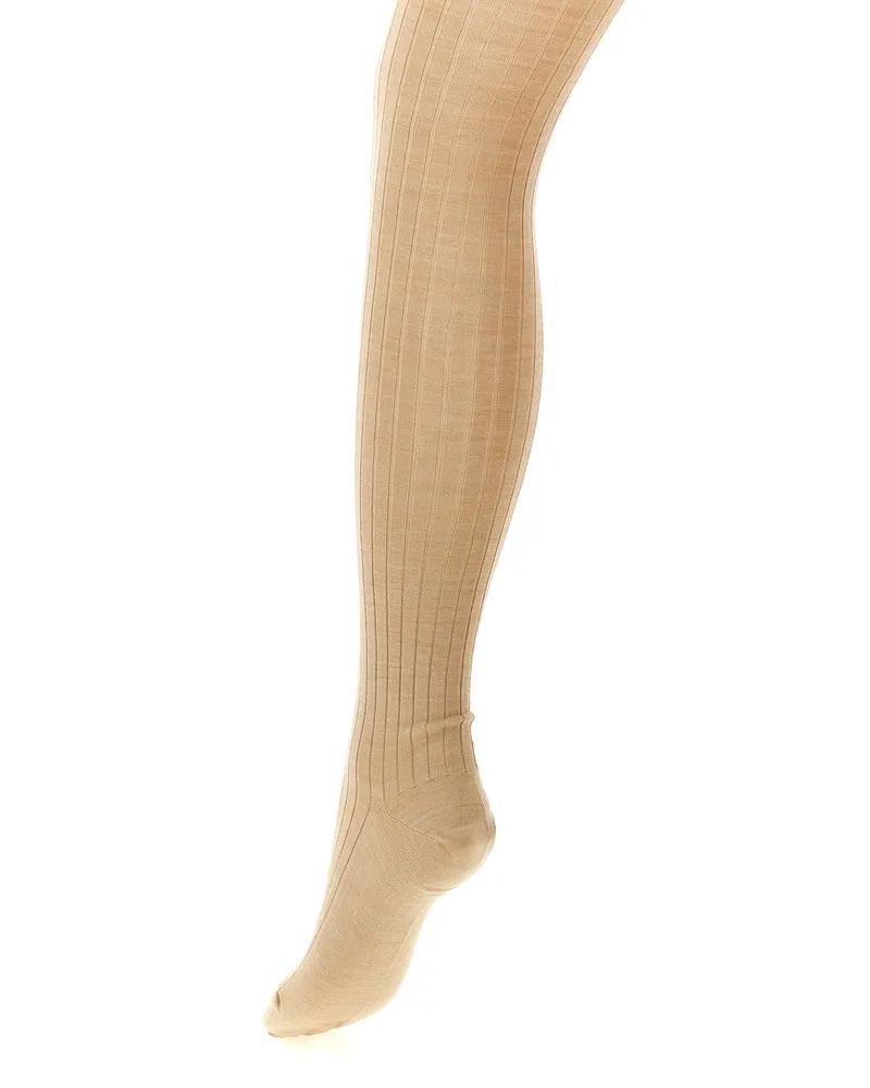 Jil Sander Women Beige Wool Socks Clothing Beige