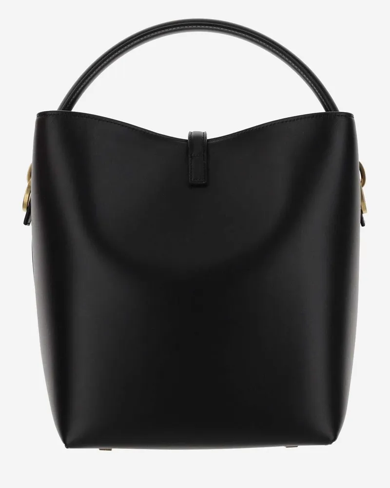 Saint Laurent Women's Glossy Leather Shoulder Bag Black Black